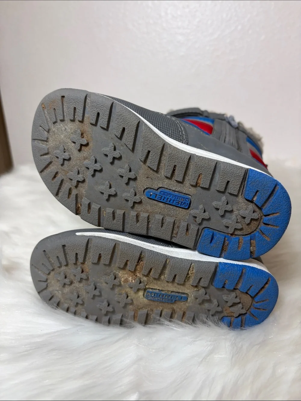 Merrell Blue, Gray & Red Insulated Snow Boots